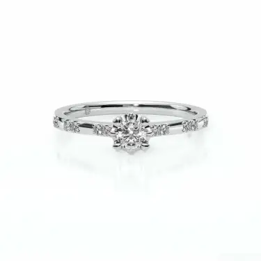 Together Promise Engagement Ring with Diamond Band Image