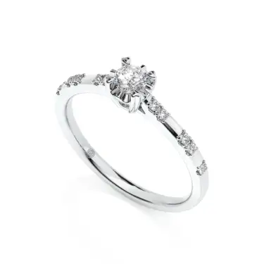Together Promise Engagement Ring with Diamond Band Image
