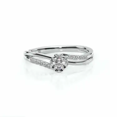 Together Promise Engagement Ring with Double Bands Image