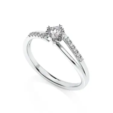 Together Promise Engagement Ring with Double Bands Image