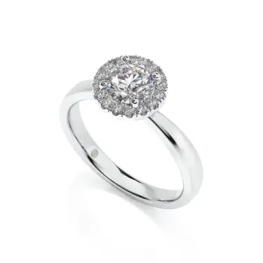 Prema Ananta Engagement Ring with Halo, Round, 14K White Gold, 1.00 ct Image