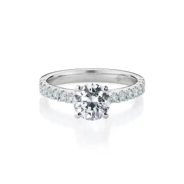 Love Signature Engagement Ring with Diamond Band, Oval, Platinum, 1.00 ct Image