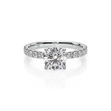 Prema Ananta Engagement Ring with Diamond Band, Round, Platinum, 1.00 ct Image