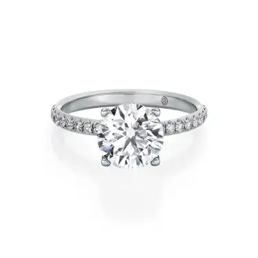 Bernoulli Bond Engagement Ring with Diamond Band, Round, Platinum, 2.00 ct Image