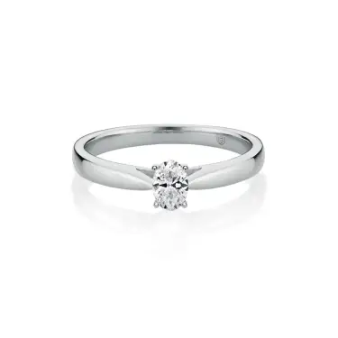 Love Signature Engagement Ring, Oval, Platinum, 0.30 ct Image