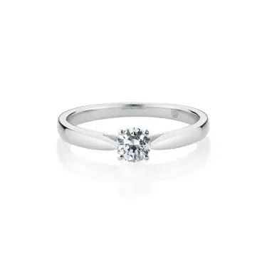Love Signature Engagement Ring, Round, 10K White Gold, 0.18 ct Image