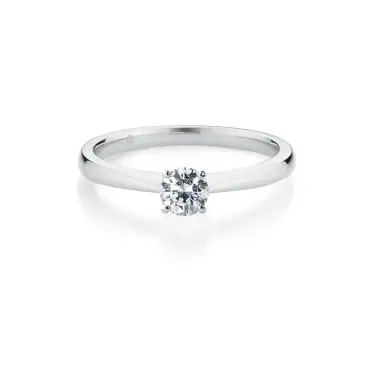Forever Yours Engagement Ring, Round, 10K White Gold, 0.18 ct Image