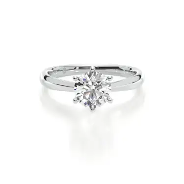 Forever Yours Engagement Ring with Six Prongs, Round, Platinum, 1.00 ct Image