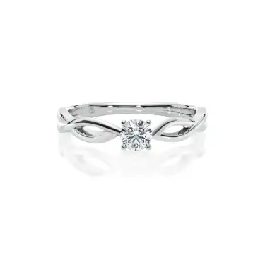 Eternal Vow Engagement Ring, Round, 10K White Gold, 0.12 ct Image