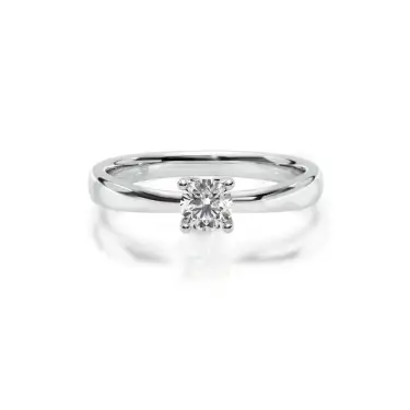 Prema Ananta Engagement Ring, Round, 10K White Gold, 0.18 ct Image