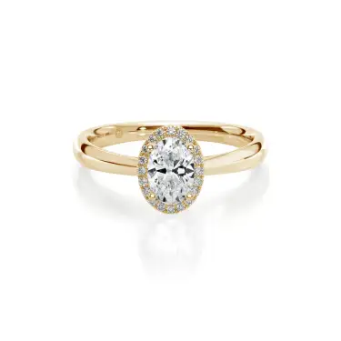 Forever Yours Engagement Ring with Halo, Oval, 14K Yellow Gold, 0.70 ct Image