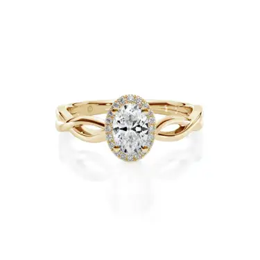 Eternal Vow Engagement Ring with Halo, Oval, 14K Yellow Gold, 0.70 ct Image