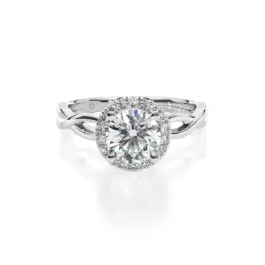 Eternal Vow Engagement Ring with Halo, Round, Platinum, 1.00 ct Image