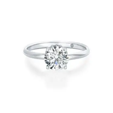 Bernoulli Bond Engagement Ring With Hidden Halo, Round, 14K White Gold, 1.00 ct Image