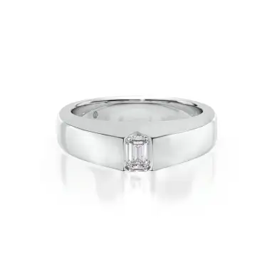 Forever Yours Men's Engagement Ring, Emerald, 14K White Gold, 0.50 ct Image