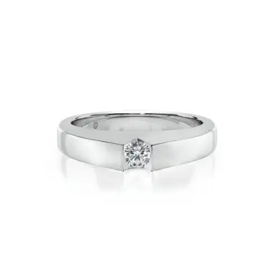 Forever Yours Men's Engagement Ring, Round, 14K White Gold, 0.18 ct Image