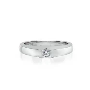 Forever Yours Men's Engagement Ring, Round, 10K White Gold, 0.10 ct Image