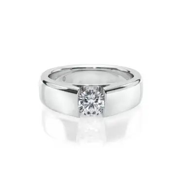 Love Signature Men's Engagement Ring, Round, Platinum, 0.50 ct Image