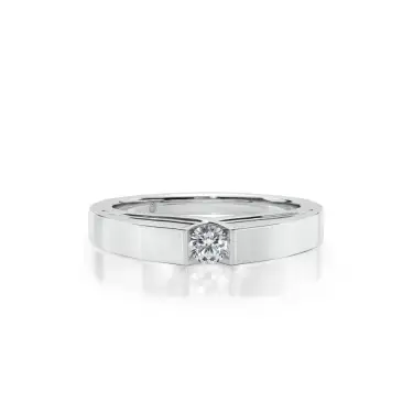 Eternal Vow Men's Engagement Ring, Round, 10K White Gold, 0.10 ct Image
