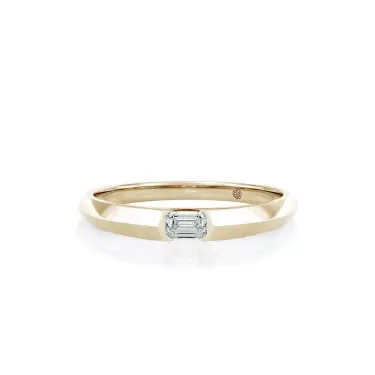 Bernoulli Bond Men’s Engagement Ring, Emerald, 14K Nude Gold, 0.18 ct Image