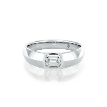Bernoulli Bond Men’s Engagement Ring, Emerald, Platinum, 0.30 ct Image