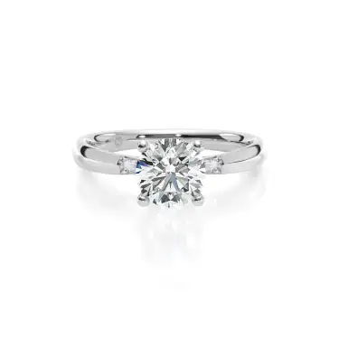 Forever Yours Engagement Ring with Sidestones, Round, Platinum, 1.00 ct Image