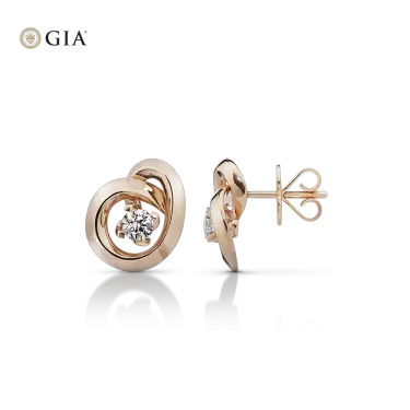Infini Earrings Medium in Rose Gold Image