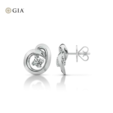 Infini Earrings Medium in White Gold Image