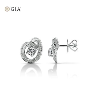 Infini Earrings Medium with full diamonds Image