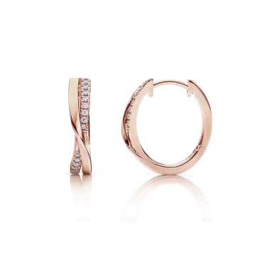 Timeless Hoop Earrings, Serene Cross Image