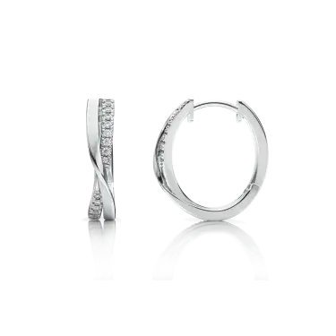 Timeless Hoop Earrings, Serene Cross Image