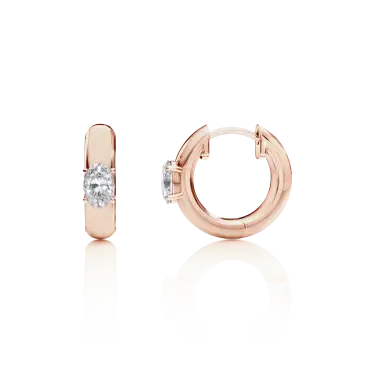 Timeless Hoop Earrings, Radiance Arc, Oval, Small Image