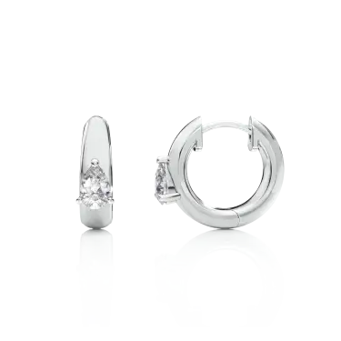Timeless Hoop Earrings, Radiance Arc, Pear, Small Image