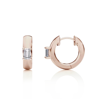 Timeless Hoop Earrings, Radiance Arc, Emerald, Small Image