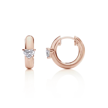Timeless Hoop Earrings, Radiance Arc, Heart, Small Image