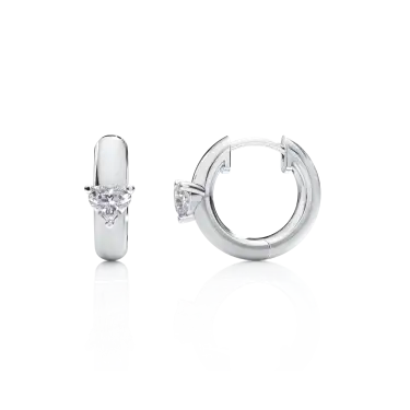 Timeless Hoop Earrings, Radiance Arc, Heart, Small Image