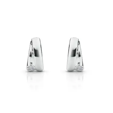 Verve Earrings, Large with Diamonds Image