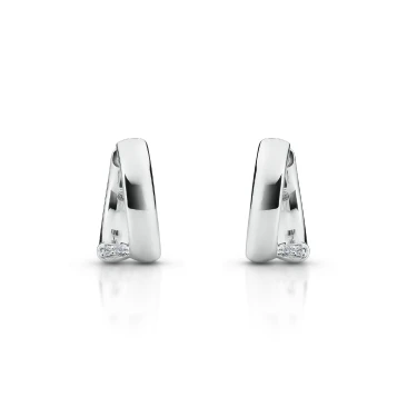 Verve Earrings, Large with Diamonds Image