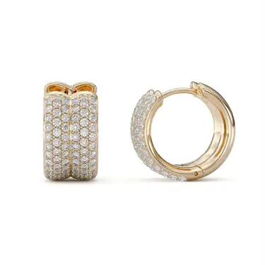 Odyssera Hoop Earrings, Small with Diamonds Image