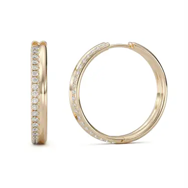 Odyssera Hoop Earrings, Large with Diamonds Image