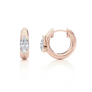 Timeless Hoop Earrings, Radiance Arc, Marquise, Large Image