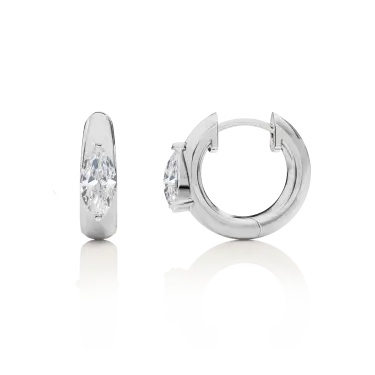 Timeless Hoop Earrings, Radiance Arc, Marquise, Large Image