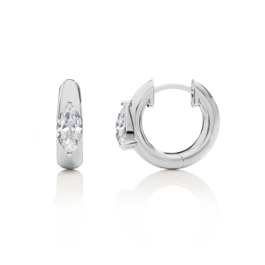 Timeless Hoop Earrings, Radiance Arc, Marquise, Large Image