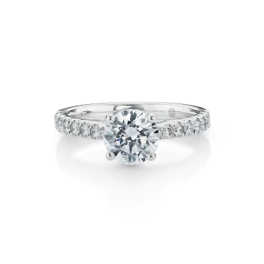 Love Signature Engagement Ring with Diamond Band Image