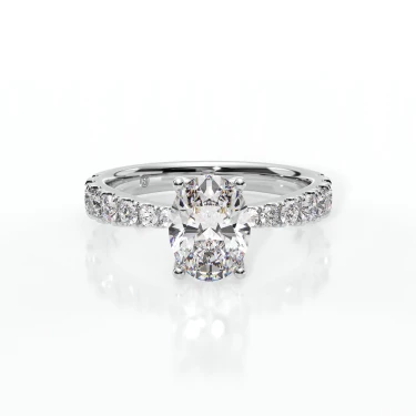 Prema Ananta Engagement Ring, Oval with Diamond Band Image