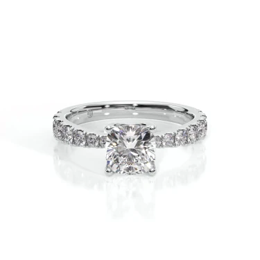 Prema Ananta Engagement Ring, Cushion with Diamond Band Image