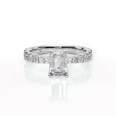 Prema Ananta Engagement Ring, Emerald with Diamond Band Image
