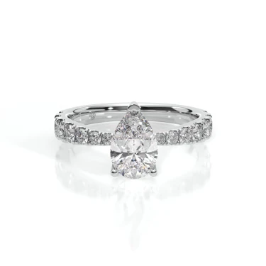 Prema Ananta Engagement Ring, Pear with Diamond Band Image