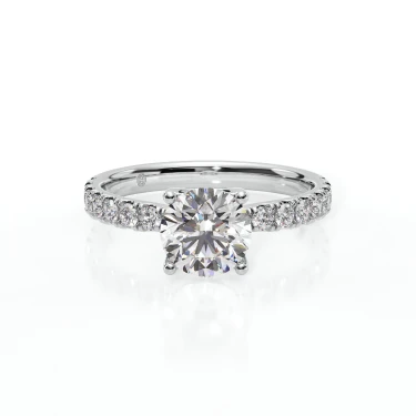 Prema Ananta Engagement Ring, Round with Diamond Band Image