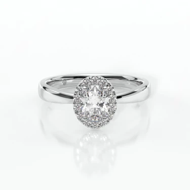 Prema Ananta Engagement Ring, Oval with Halo Image